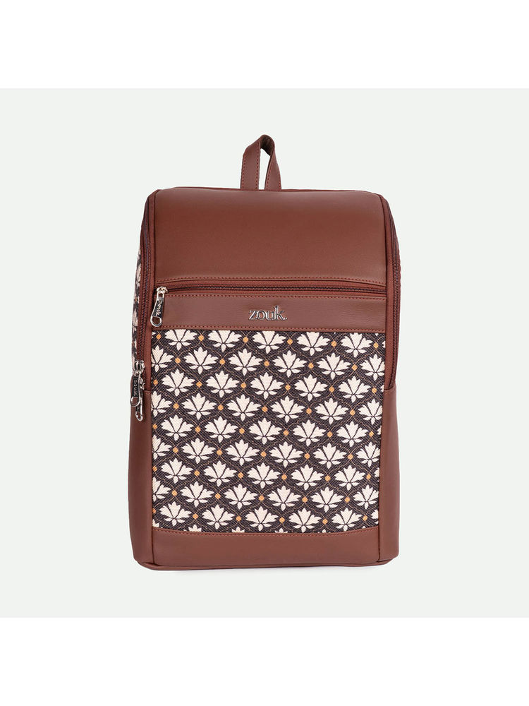 Zouk Amalia Unisex Vegan Leather Laptop Backpack - Bidri Kaiser (L)-picture-36