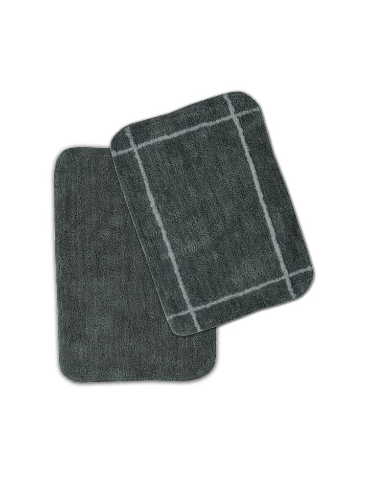 Sashaa World Blue Anti-Slip Microfiber Bathmats (Pack of 2)-image-5