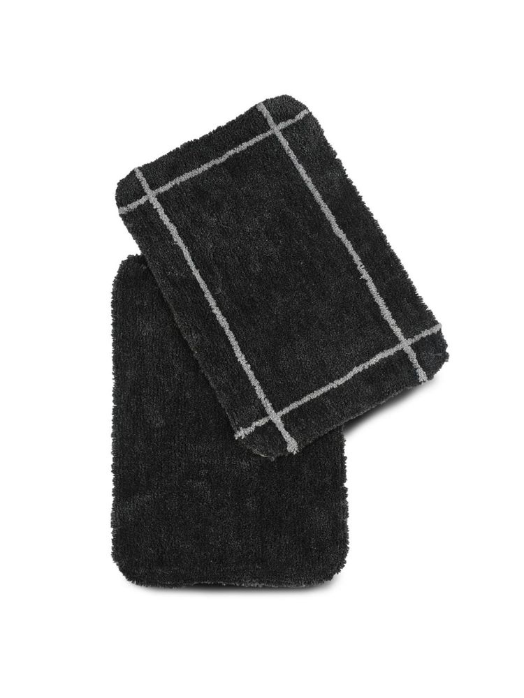 Sashaa World Charcoal Anti-Slip Microfiber Bathmats (Pack of 2)-picture-22