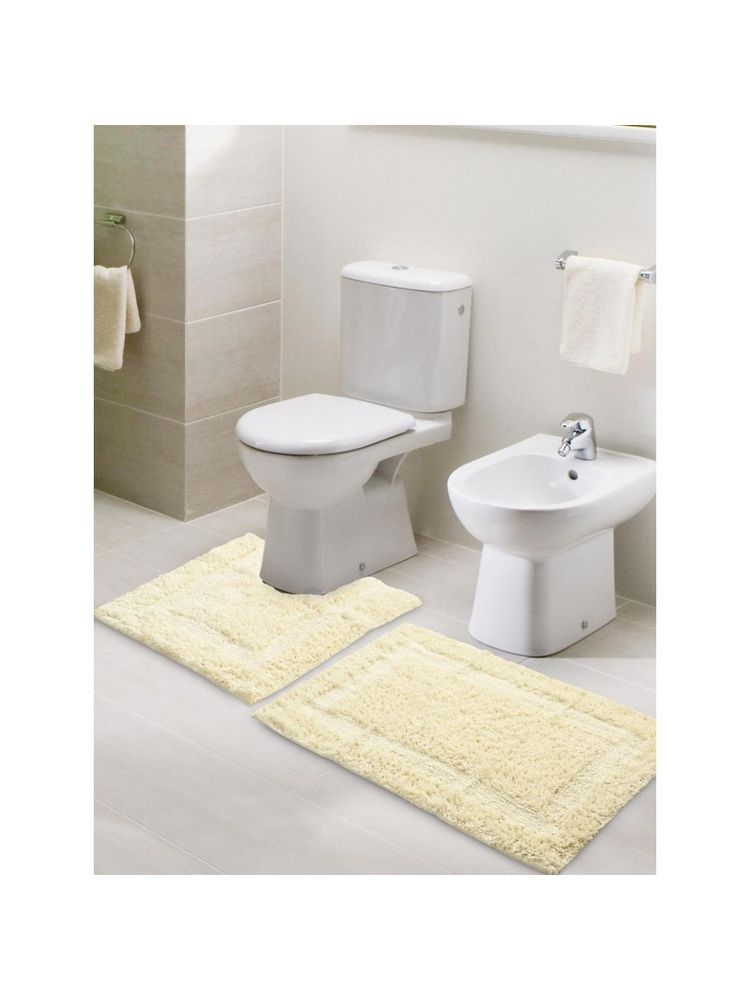 Sashaa World Cream Anti-Skid Solid Bathmats (Pack of 2)-picture-11