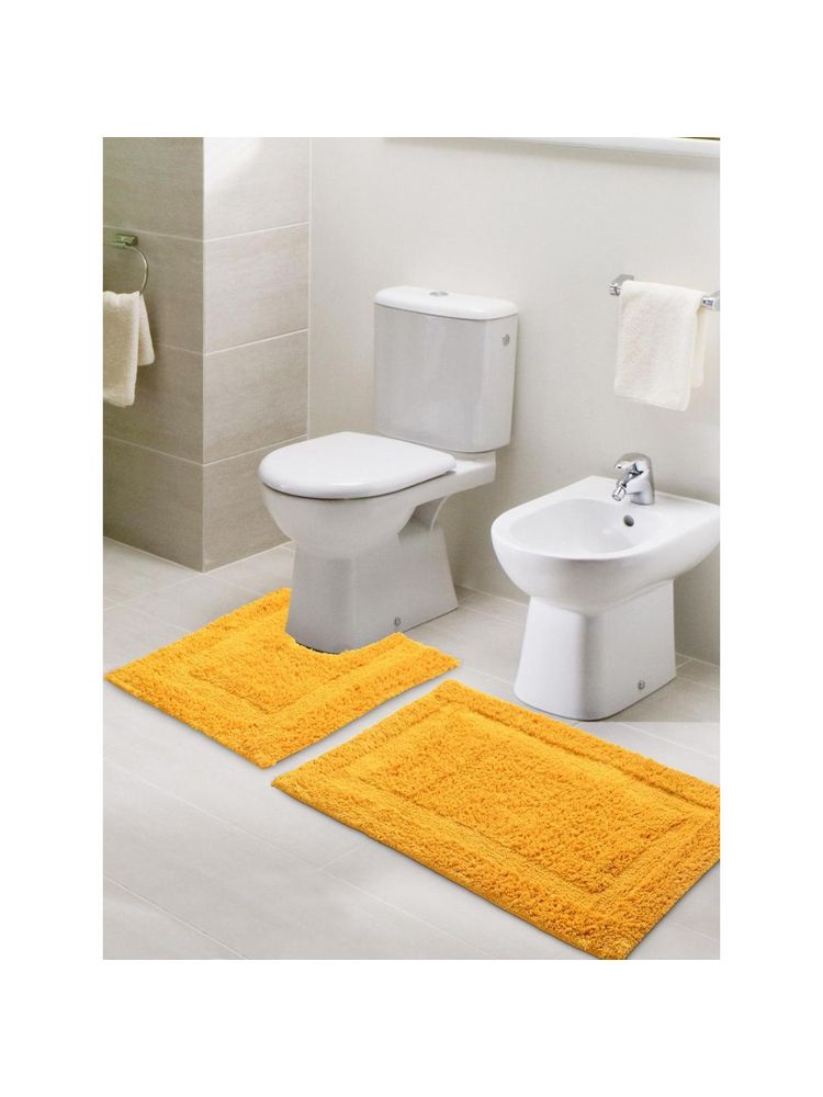 Sashaa World Yellow Anti-Skid Solid Bathmats (Pack of 2)-picture-10