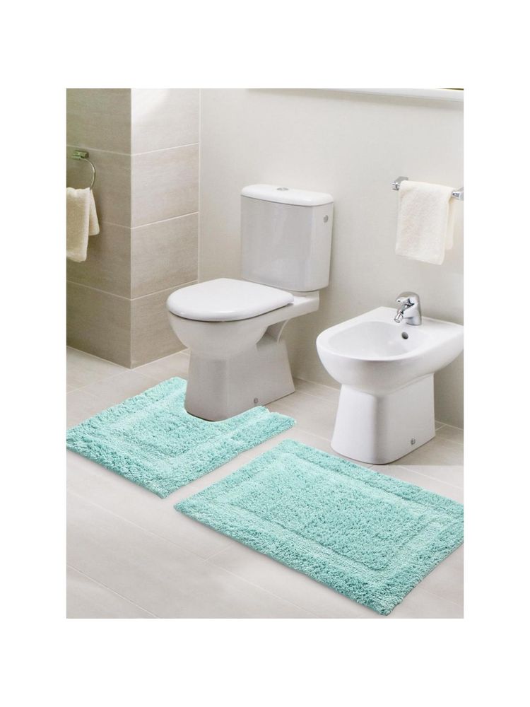Sashaa World Blue Anti-Skid Solid Bathmats (Pack of 2)-picture-1