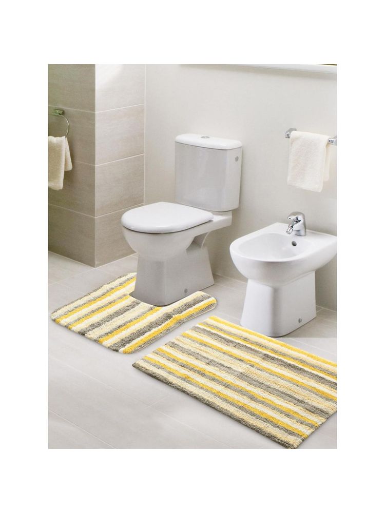 Sashaa World Yellow Anti-Skid Solid Bathmats (Pack of 2)-picture-21