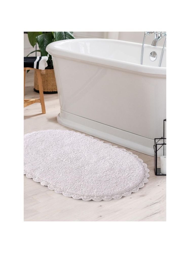 Sashaa World White Reversible Oval Shaped Bathmat-picture-17