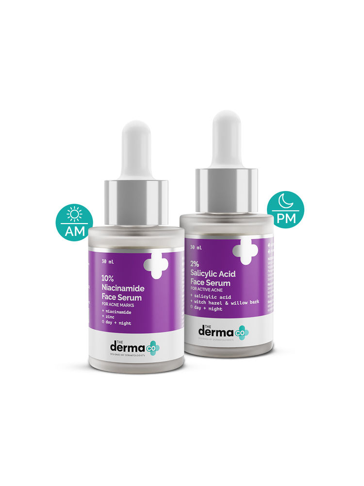 The Derma Co Anti Acne AM PM Regime Combo With Niacinamide(AM) And Salicylic Serum(PM) Serum