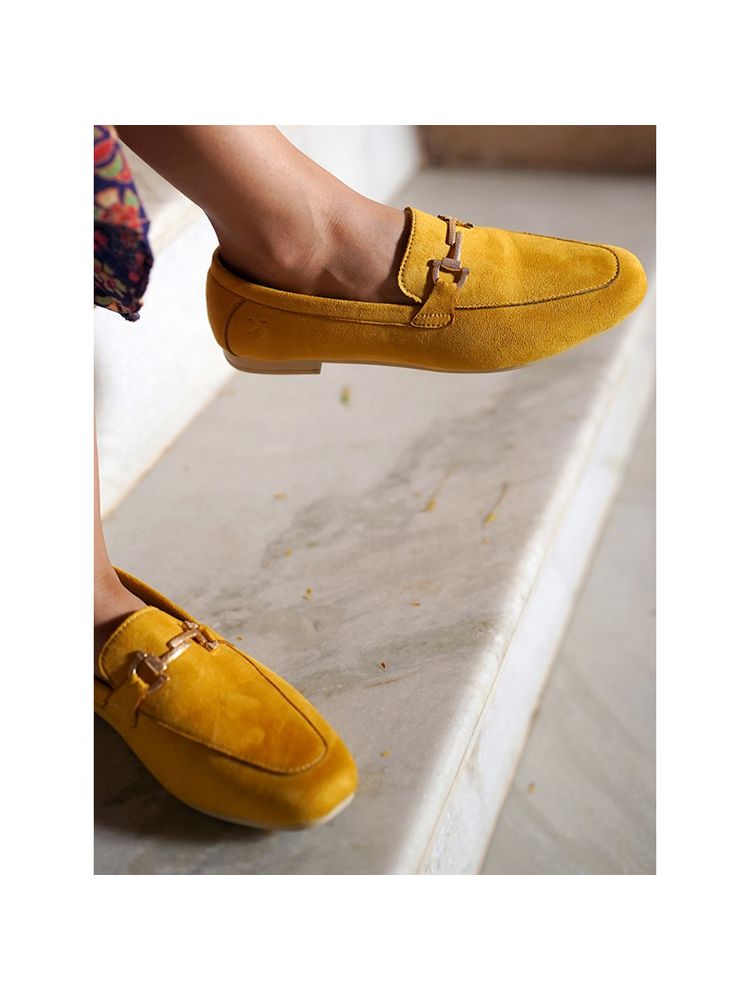 Yoho Yellow Bliss Comfortable Loafers for Women-picture-16