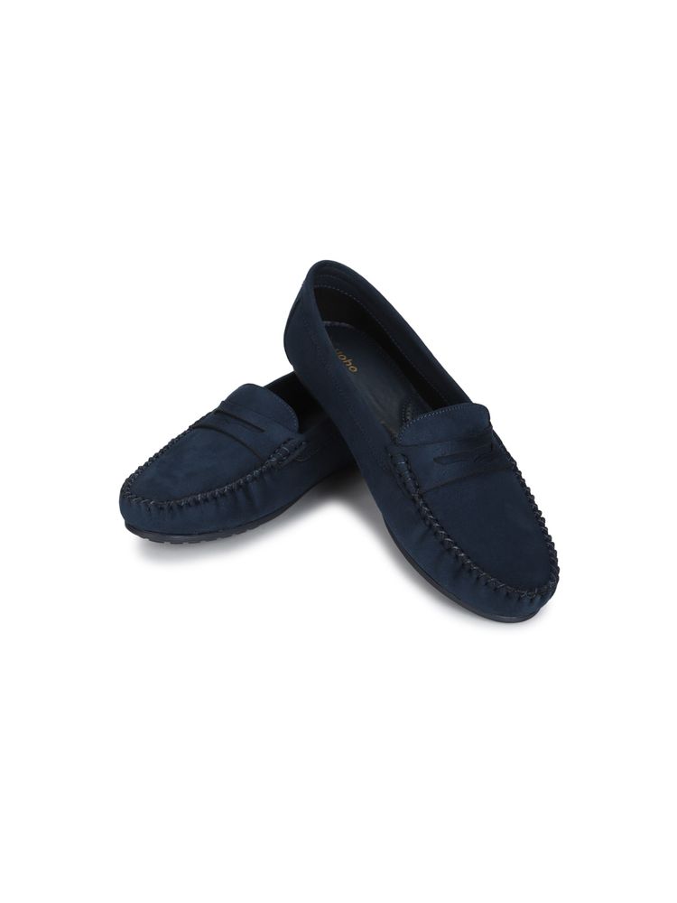Yoho Navy Blue Bliss Comfortable Loafers for Women-picture-14