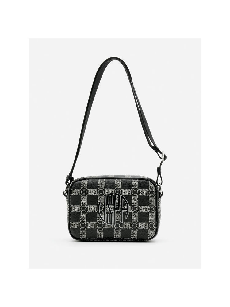 U.S. POLO ASSN. Garet Black crossbody Handbag with Monogram Print-image-14