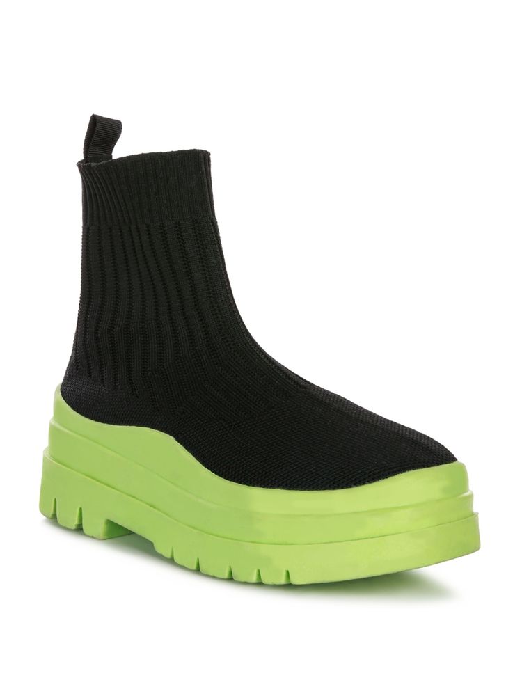 London Rag Black Knitted Platform Chunky Boots-picture-22