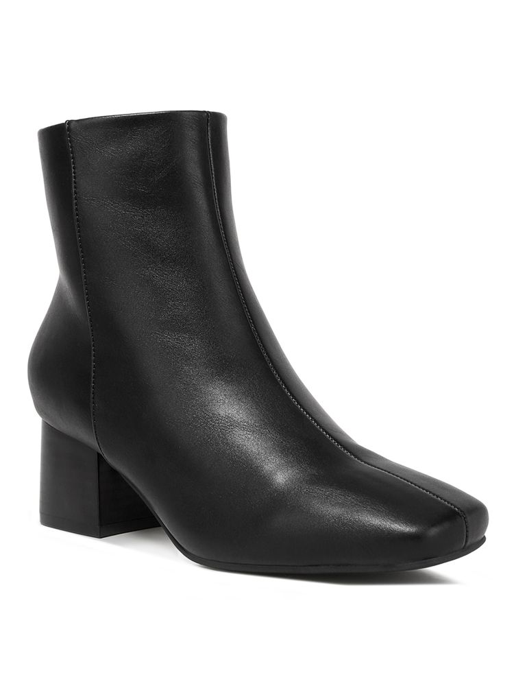 London Rag Davia Leather Square Toe Ankle Boots-image-3