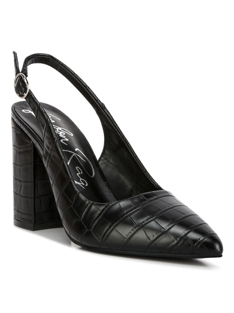 London Rag Macha Croc Texture Sling Back Heels-picture-42