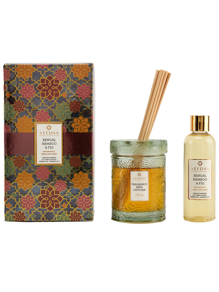 Veedaa Candles Bengal Bamboo & Fig Reed Diffuser Set-image-20