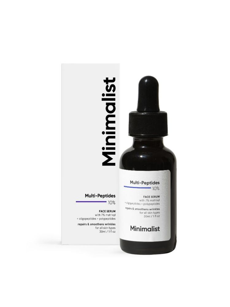 Minimalist 10% Multi Peptide Face Serum For Anti Aging & Collagen Boost With Bio-Placenta