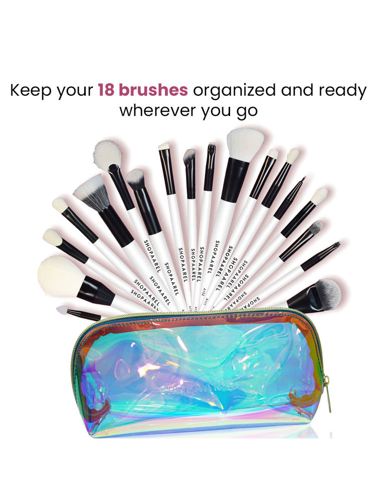 Shopaarel The Artistry 18 Piece Makeup Pro Brush Set With Holographic Pouch-picture-5