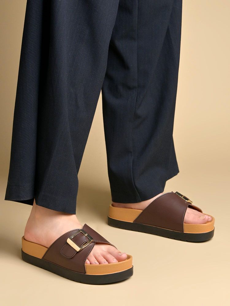 Shoetopia Women Chic Brown Comfort Sandals-picture-13