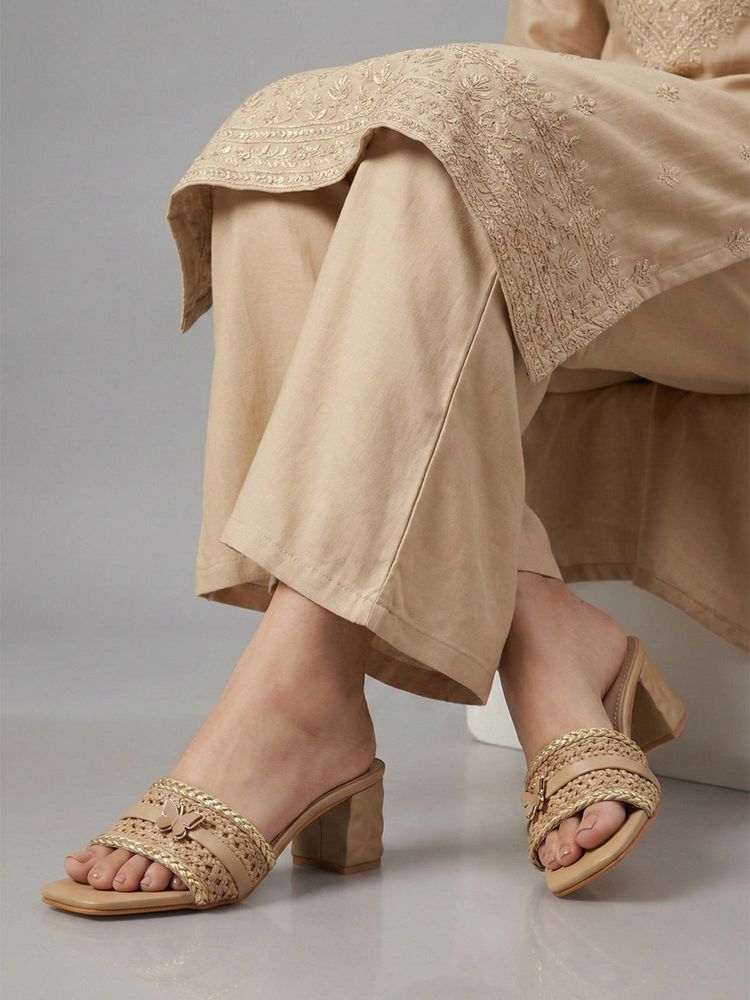 Dollphin Women Beige Elegant Blush Block Heels-picture-24