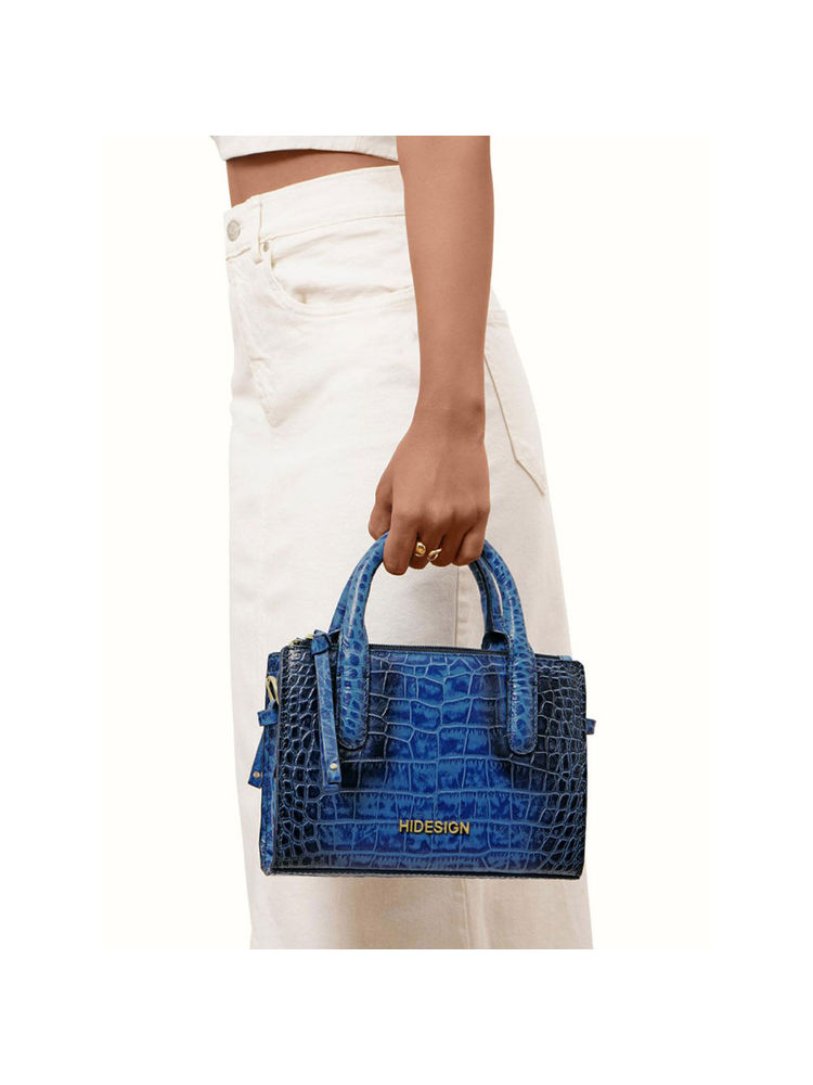 Hidesign Women Casual Blue Satchel Bag with Detachable Strap (S)-picture-19