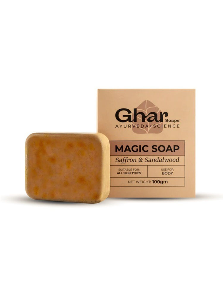 Ghar Soaps Magic soap with Sandalwood and Saffron - Pack of 1-image-15