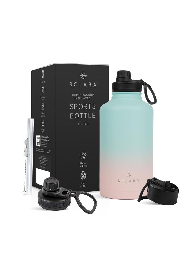 Solara Insulated Water Bottle Multicolor Teal 2L-image-16