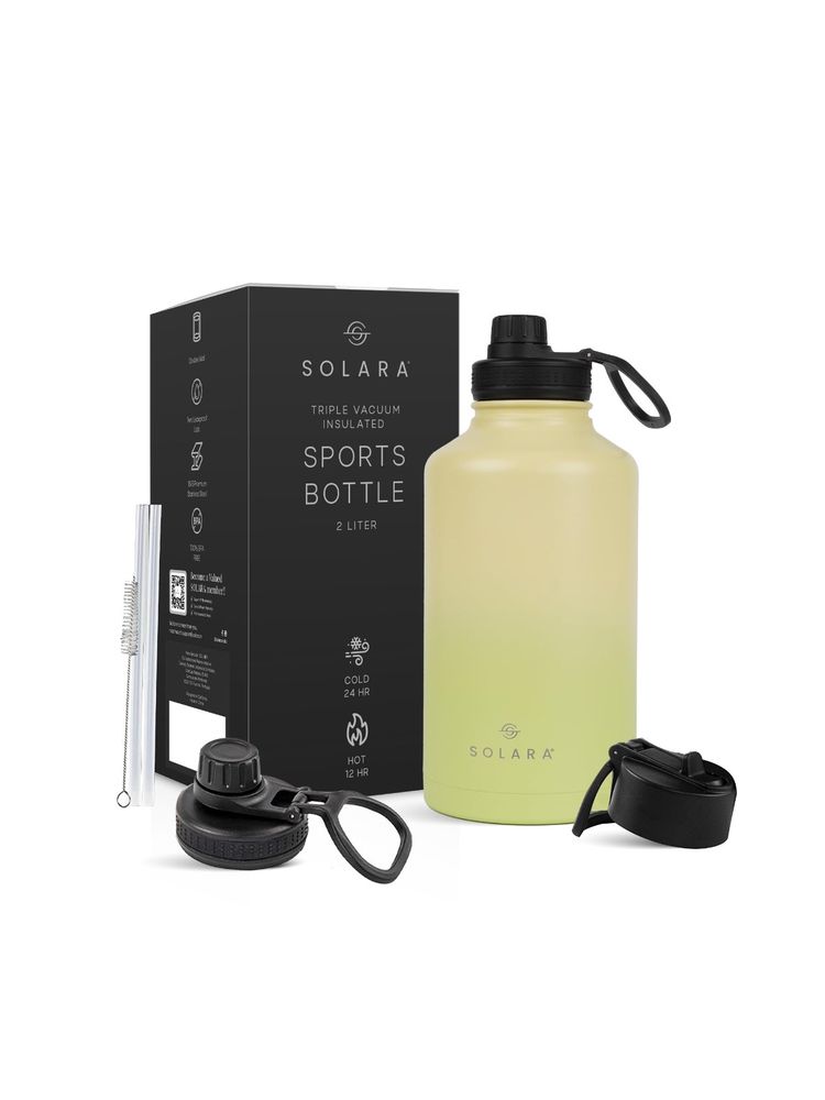 Solara Insulated Water Bottle Lime Multicolor 2L-image-2
