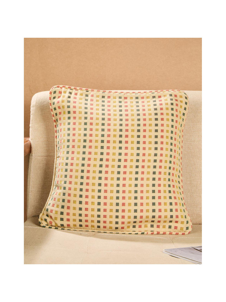 Fabindia Beige Cotton Woven Cushion Cover-image-35