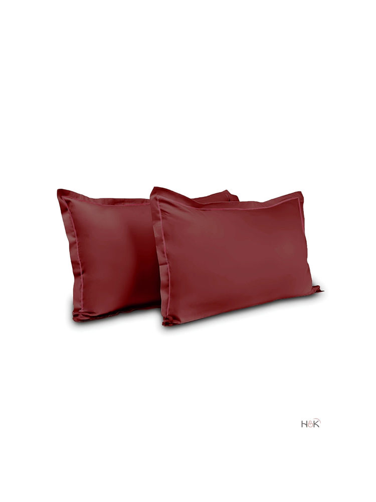 Haus & Kinder Crimson Velvet 300Tc Pillow Cover (Pack Of 2)-image-4