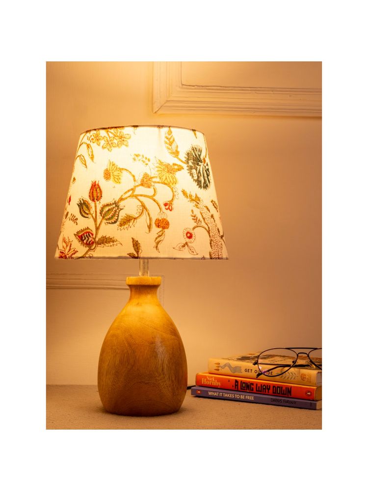 Green Girgit Big Dome Wooden Table Lamp with Multi-Color Taper White Lamp Shade-picture-21