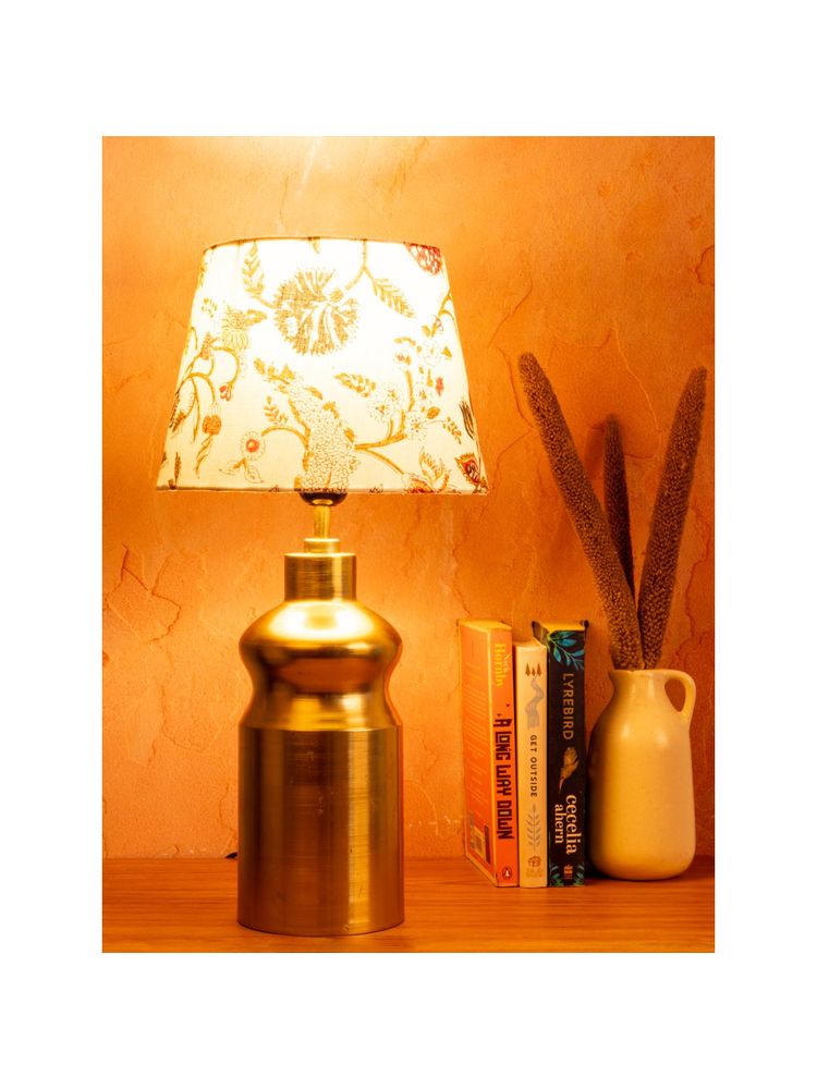 Green Girgit Golden Metal Urn Shaped Lamp with Multi-Color Taper White Shade-picture-22