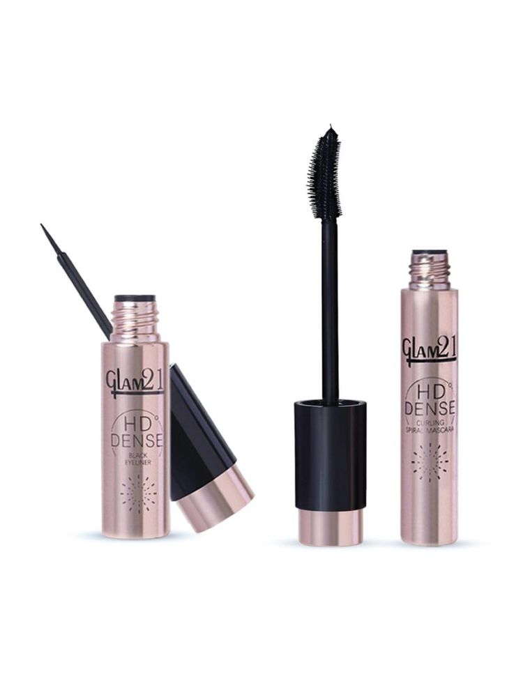 GLAM21 Hd Dense Mascara + Black Eyeliner Combo Pack-image-28