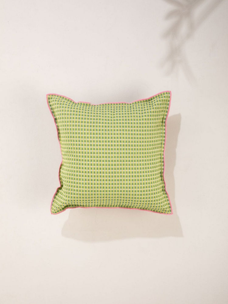 Freedom Tree Code Shadow Green Printed Woven Recycled Cotton Cushion Cover (16 x 16 Inches)-picture-15