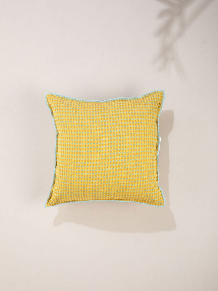 Freedom Tree Code Shadow Yellow Printed Woven Recycled Cotton Cushion Cover (16 x 16 Inches)-image-41