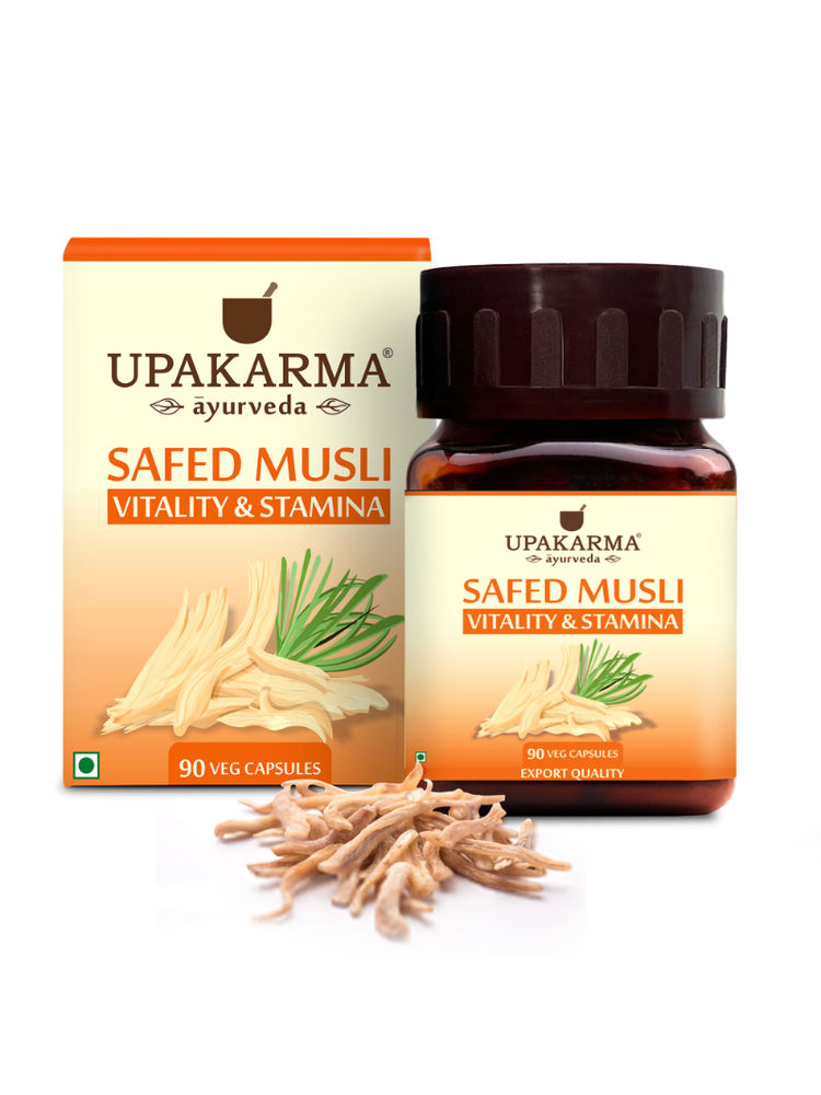 Upakarma Ayurveda Pure Herbs Safed Musli Veggie Capsules