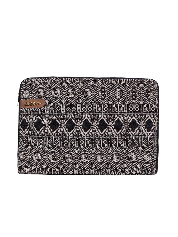 Astrid Black Printed Laptop Sleeve