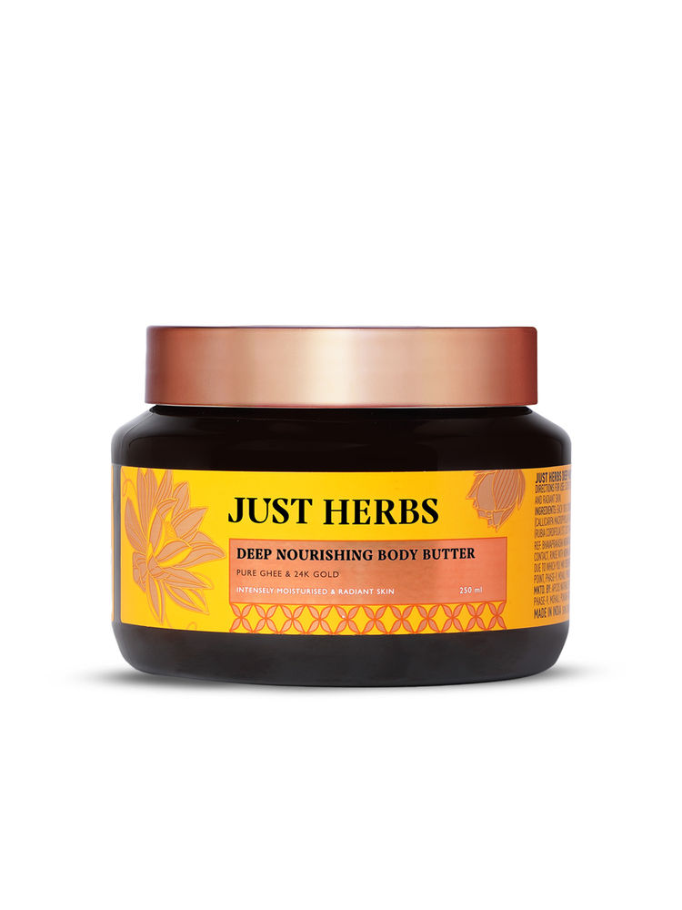 Just Herbs Pure Ghee 24K Gold Anti Ageing Body Butter Cream For Deep Moisturised Skin