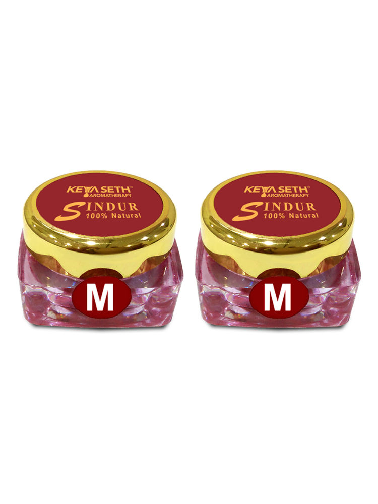 Keya Seth Aromatherapy 100% Natural Sindoor Combo Sindoor Combo Dust Maroon - Pack of 2