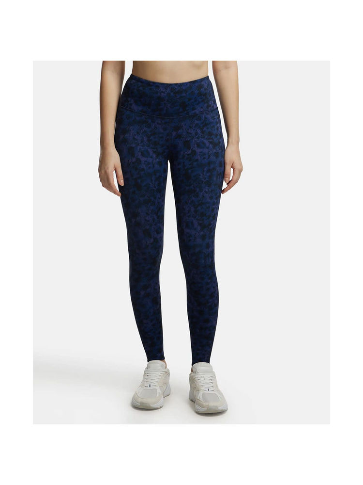 Jockey MW68 Women Microfiber Elastane 7/8th Active Wear Leggings - Peacoat Print-image-41