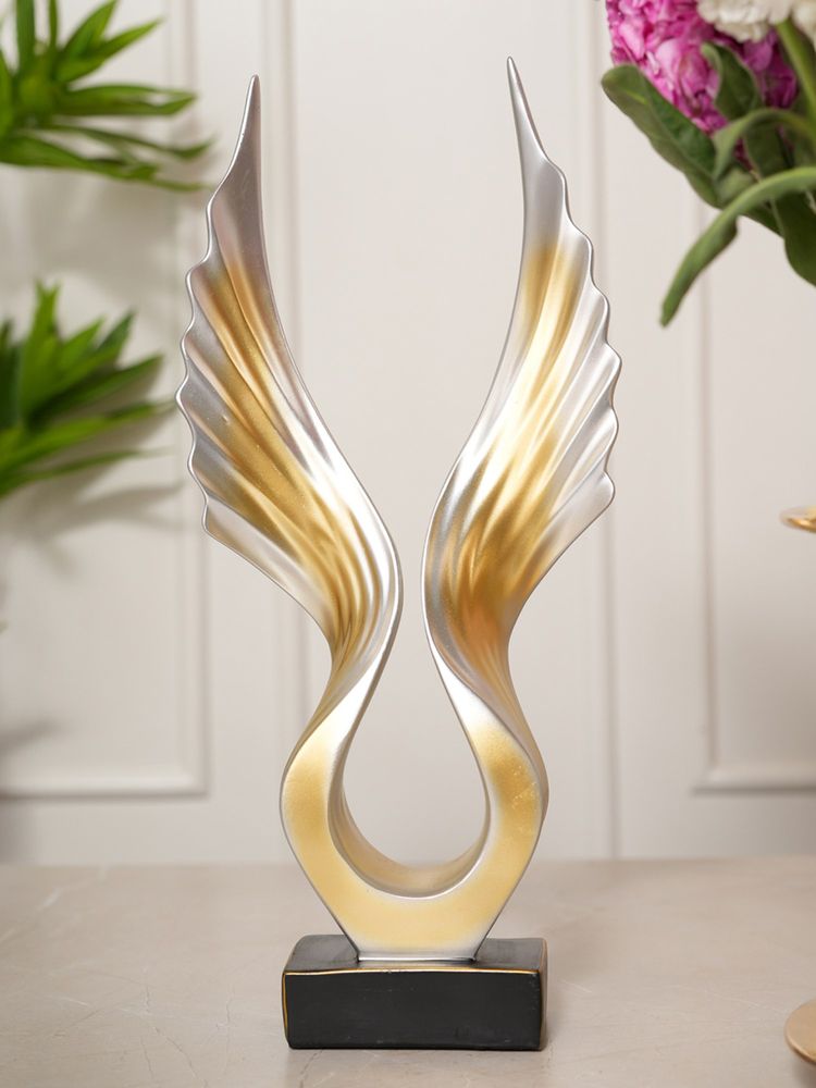 HOME 360 Angel Wings Showpiece - Gold Silver-image-9