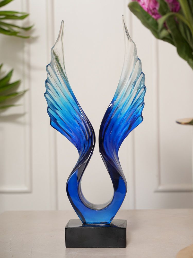 HOME 360 Angel Wings Blue Showpiece - Resin-image-4
