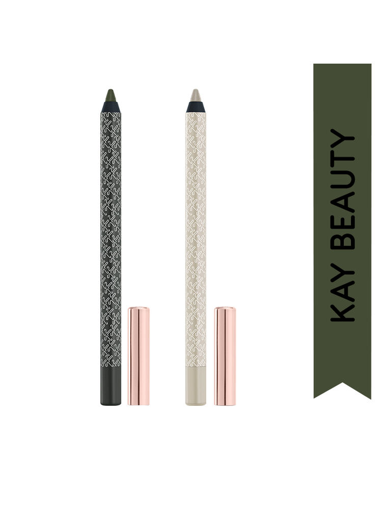Kay Beauty Bedazzle Away Combo - Gel Eye Pencils In Silver & Olive