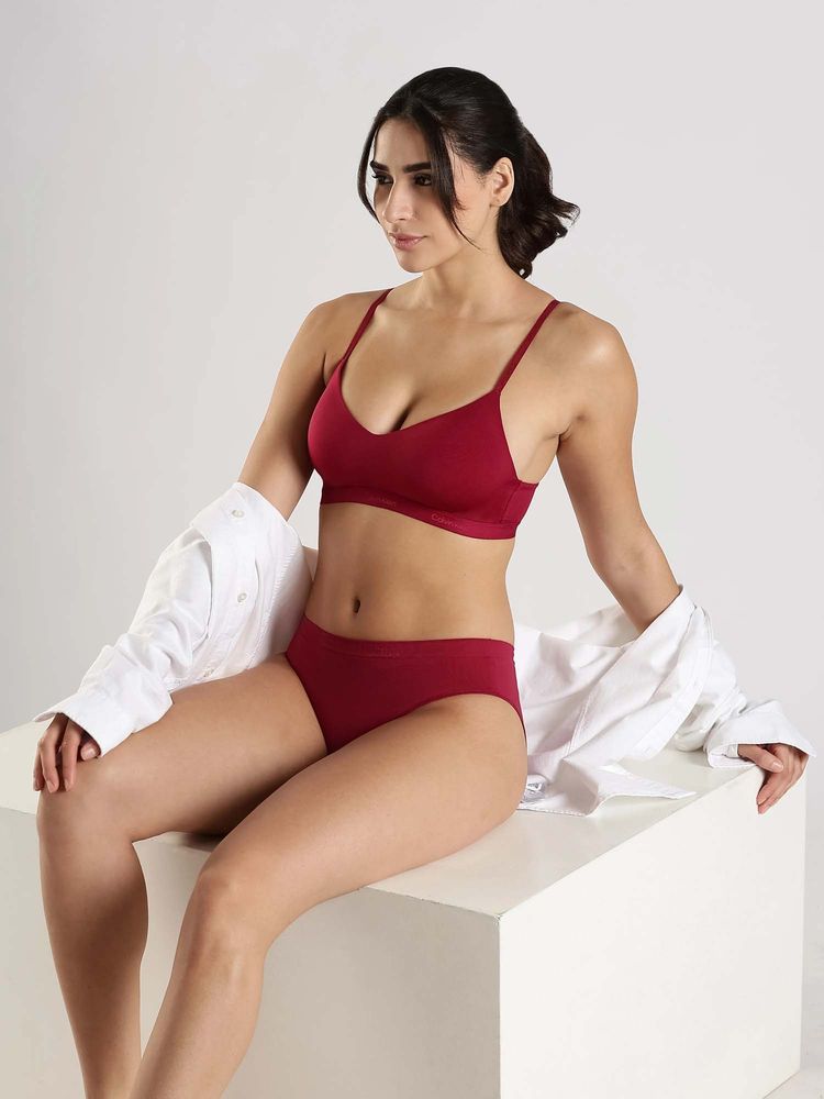 calvin klein fashion Calvin Klein Red Solid Fitted Bra-picture-12