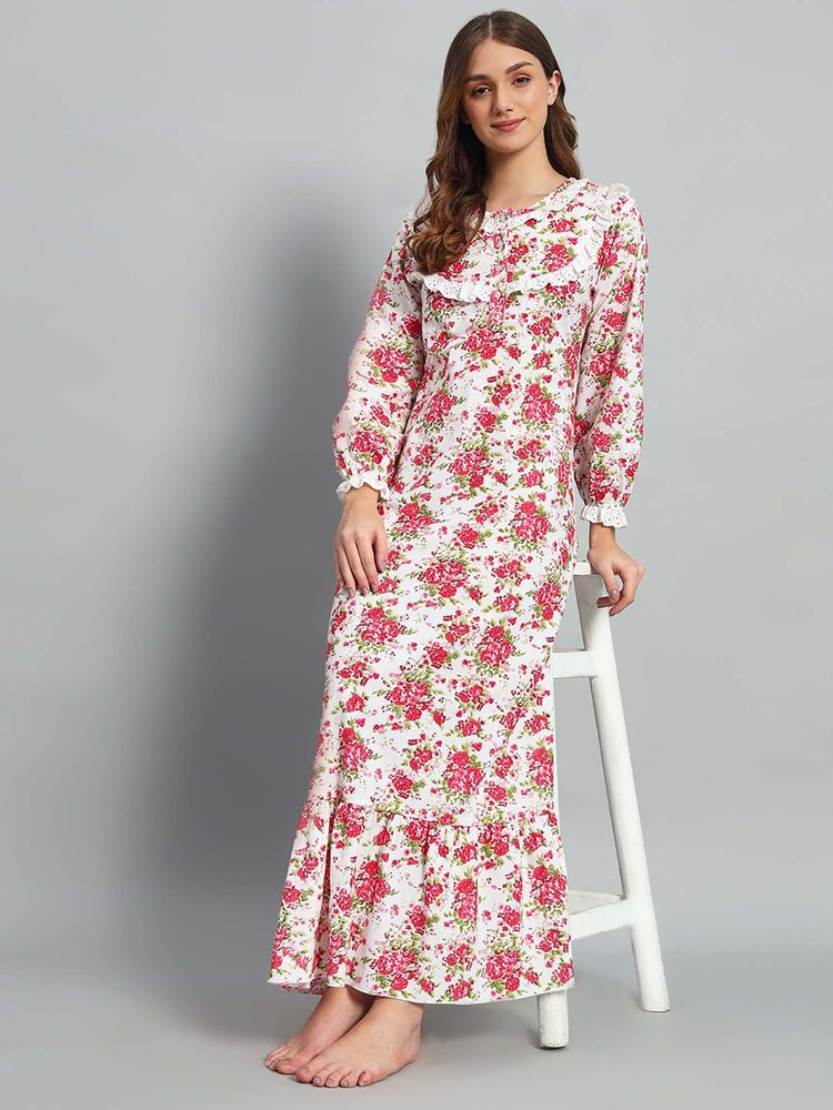SEPHANI Pink Floral Regular Nightdress-picture-11