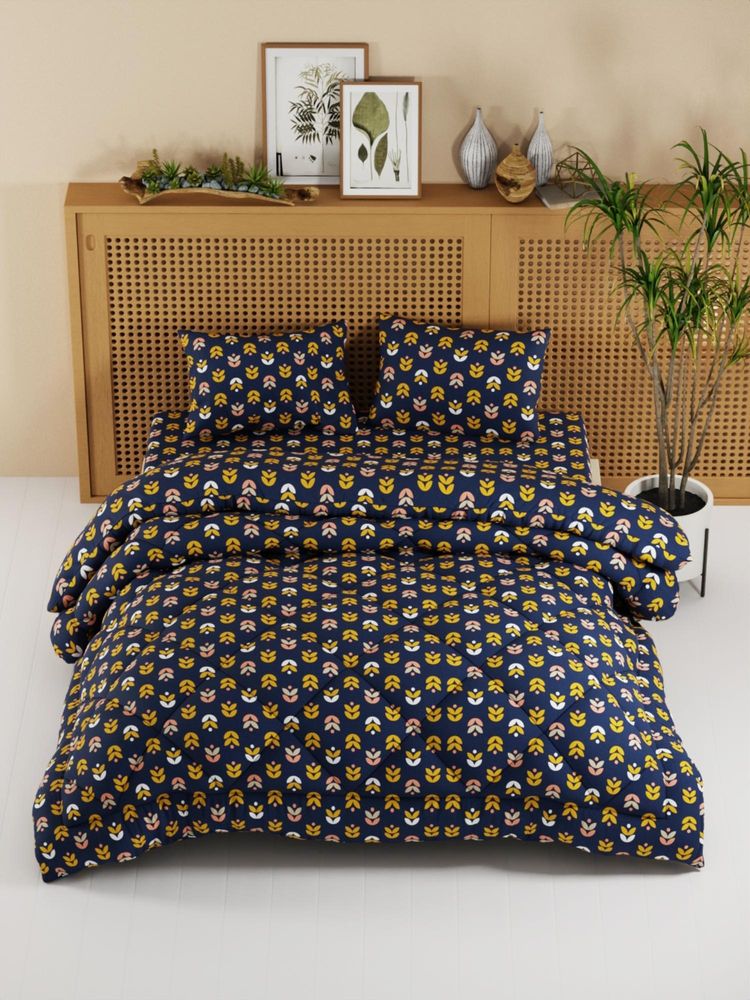KOPA Extra Smooth Micro Bed-in-Bag Comforter with King Bedsheet & 2 Pillow Covers - Midnight-image-3