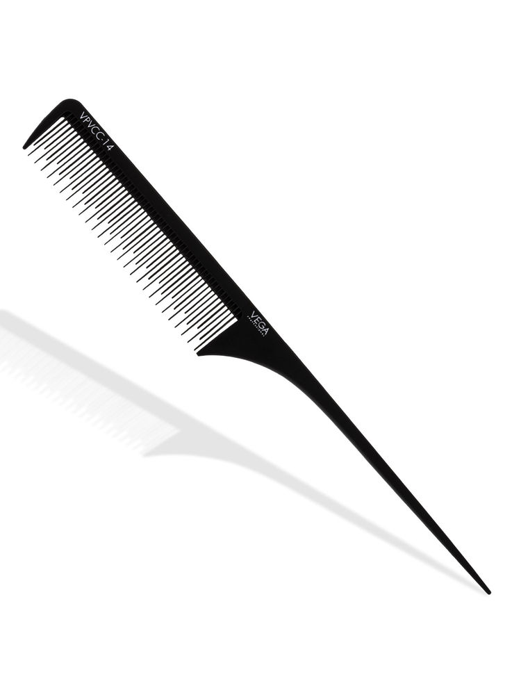 Vega Professional Tail Comb Staggered Teeth - Black Line-image-26