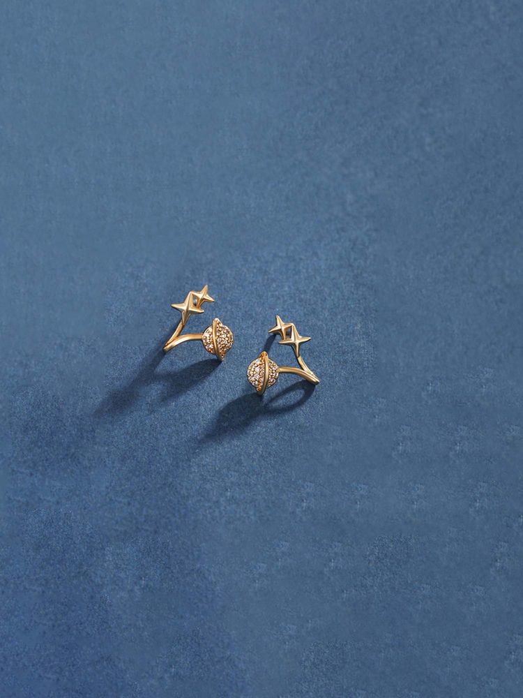 Jewels Galaxy Anti Tarnish Astro-Geological Themed Stone Studded Earrings-image-22