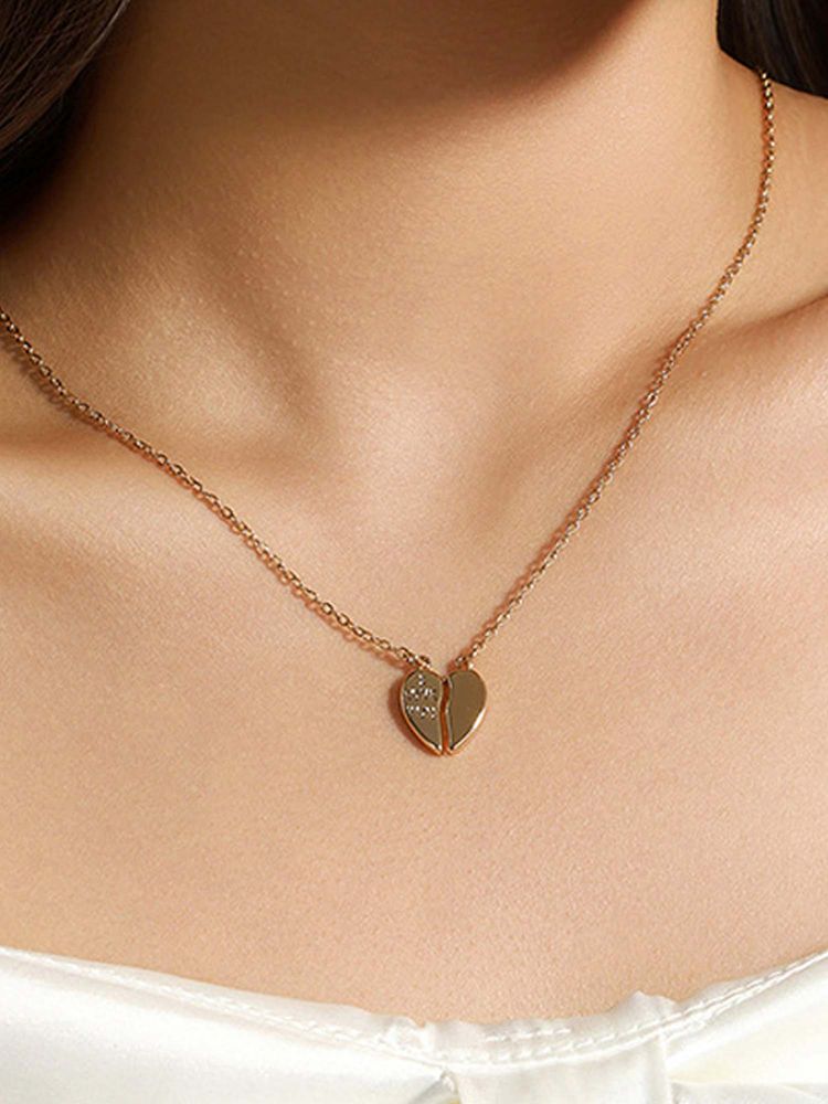 Jewels Galaxy Anti Tarnish Broken Heart Themed Necklace-picture-18