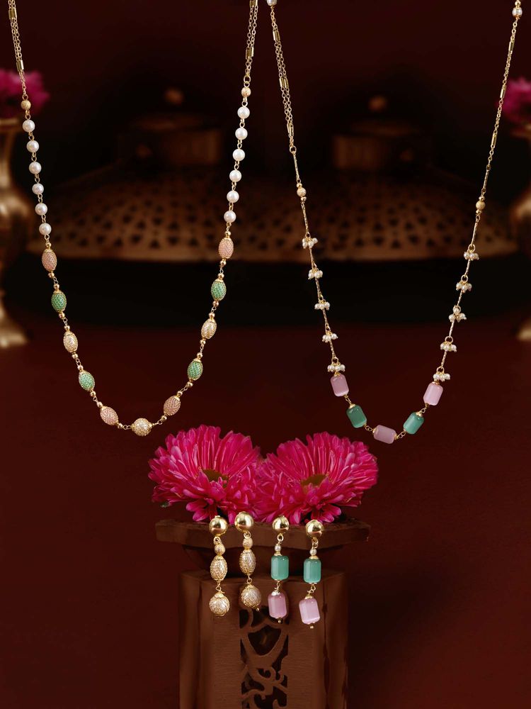 Zaveri Pearls Multi-Color Beads Fusion Jewellery Set (Pack of 2)-image-13