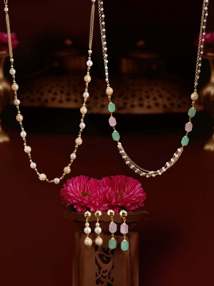 Zaveri Pearls Multi-Color Beads Fusion Jewellery Set (Pack of 2)-image-12