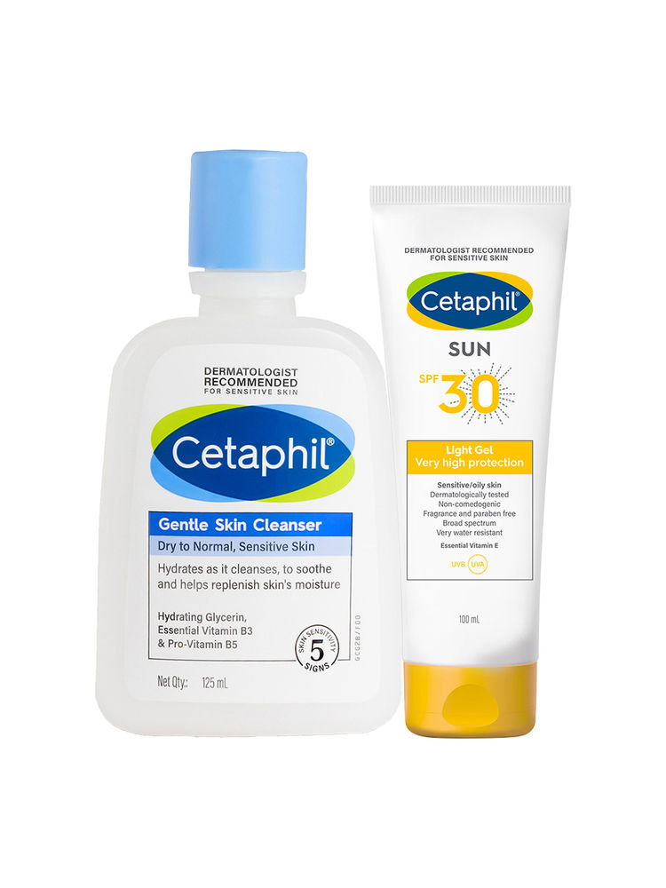 Cetaphil Gentle Skin Cleanser & Sun SPF 30 Light Gel Combo