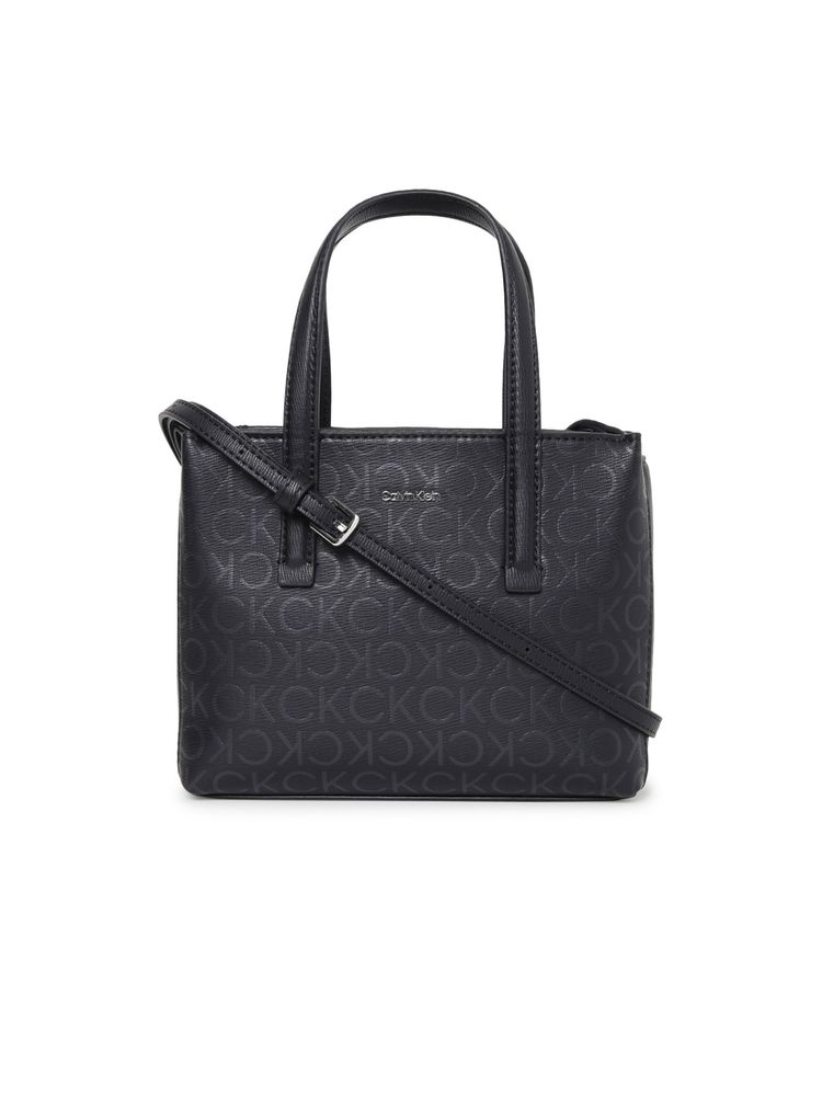 calvin klein fashion Calvin Klein Logo Black Polyester Tote Bag with Detachable Strap-picture-29