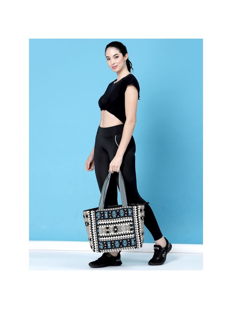 Anekaant Boho Black & Multi Ethnic Motifs Jacquard Cotton Acrylic Yoga Tote Bag-picture-24